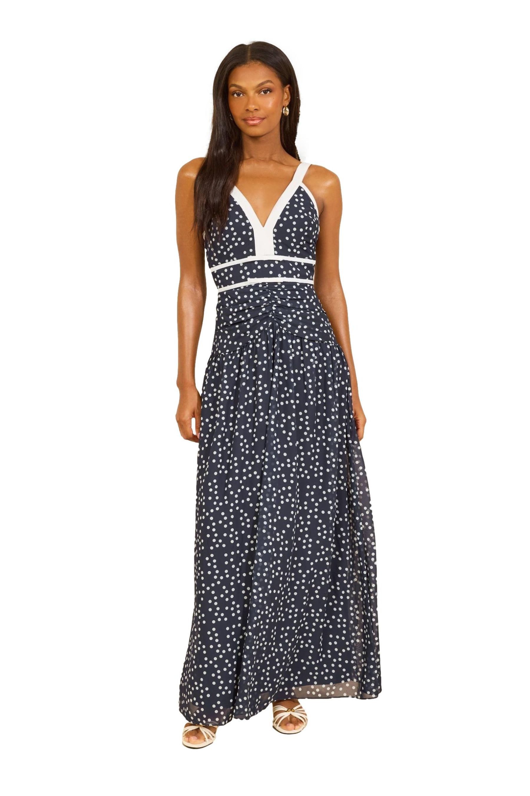 Maxikleid Lipsy gepunktetes Maxikleid mit V-Ausschnitt