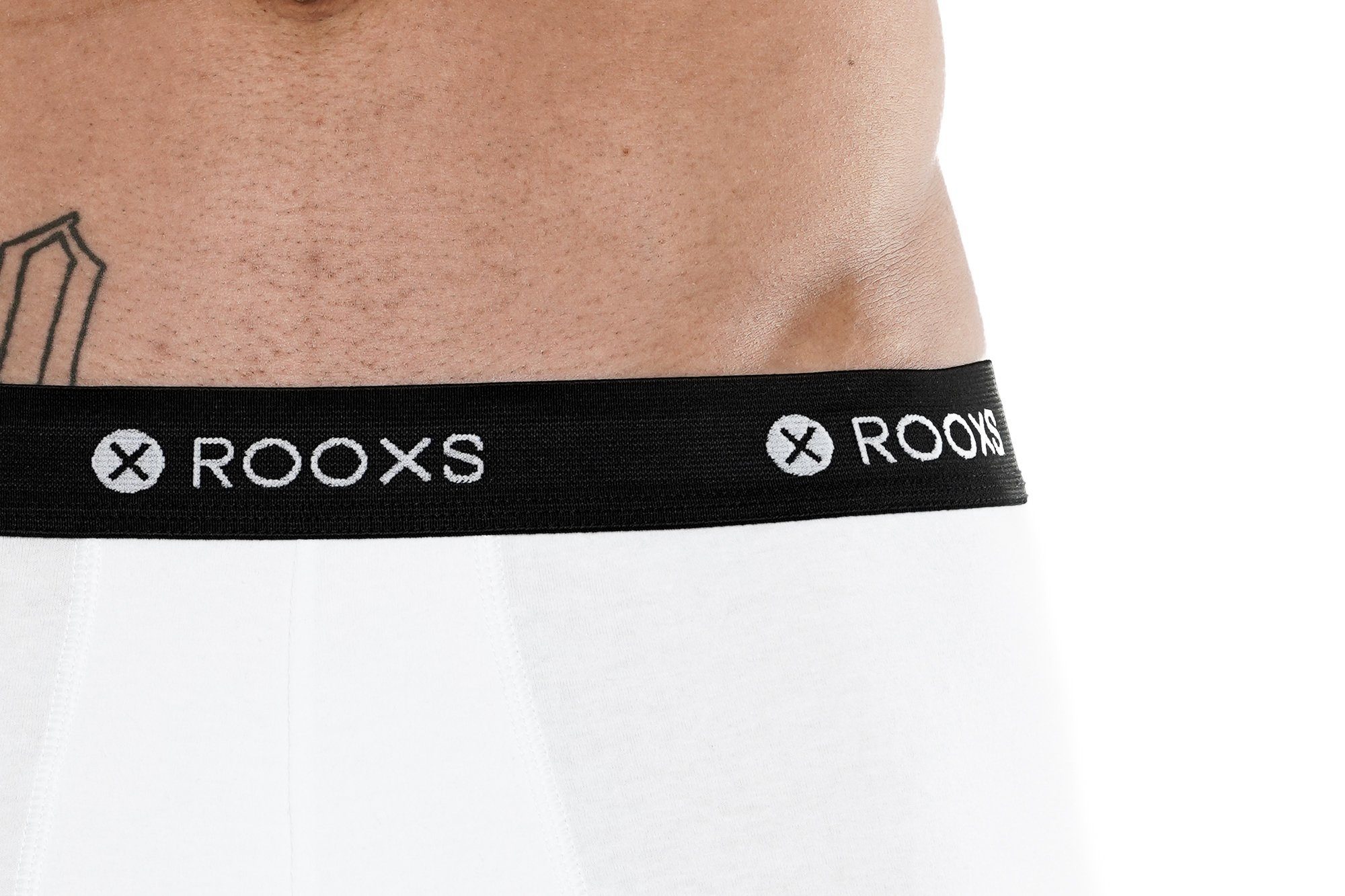 ROOXS Boxershorts Enge - (3-St) 06 Herren Retroshorts Männer Baumwolle Weiß Schwarz Unterhosen