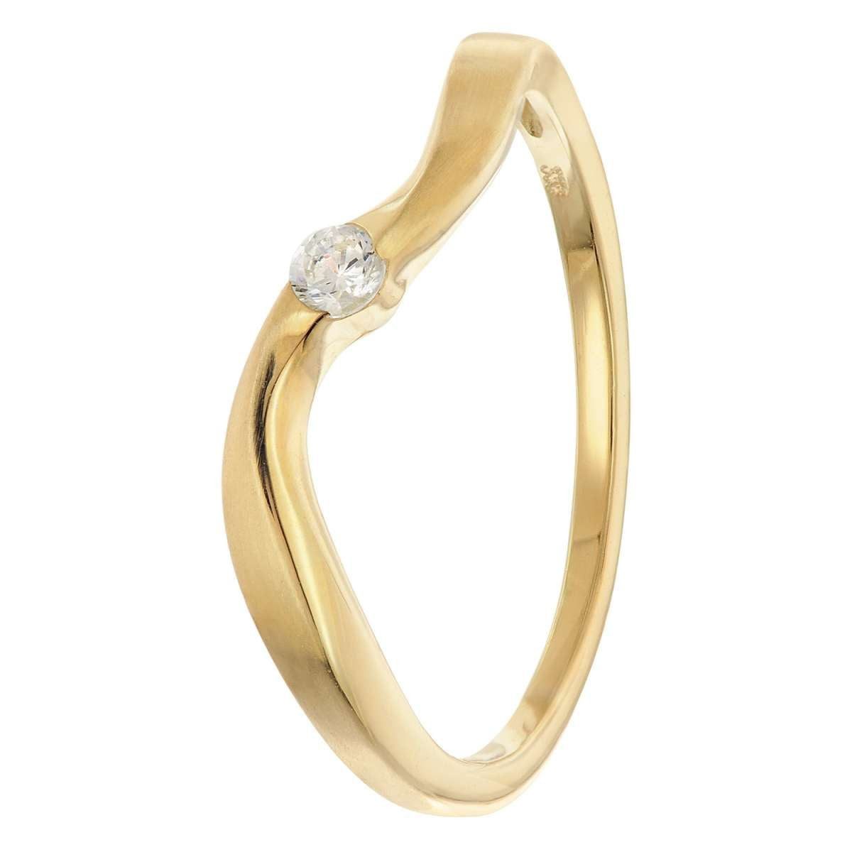 trendor Goldring 21148, Damenring Gold 333/8K mit Zirkonia