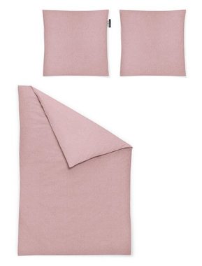 Bettwäsche Mako-Satin Carla 200 x 200 cm rosa, Irisette, Baumolle, 3 teilig, Bettbezug Kopfkissenbezug Set kuschelig weich hochwertig