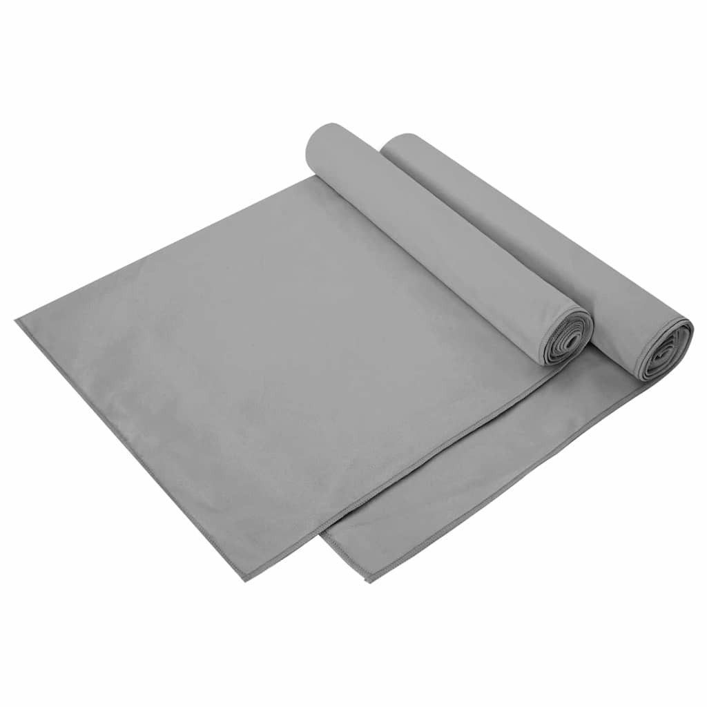 vidaXL Handtuch Sporthandtücher 2 stk. Dunkelgrau 140 x 70 cm, Polyester und Polyamid (2-St)