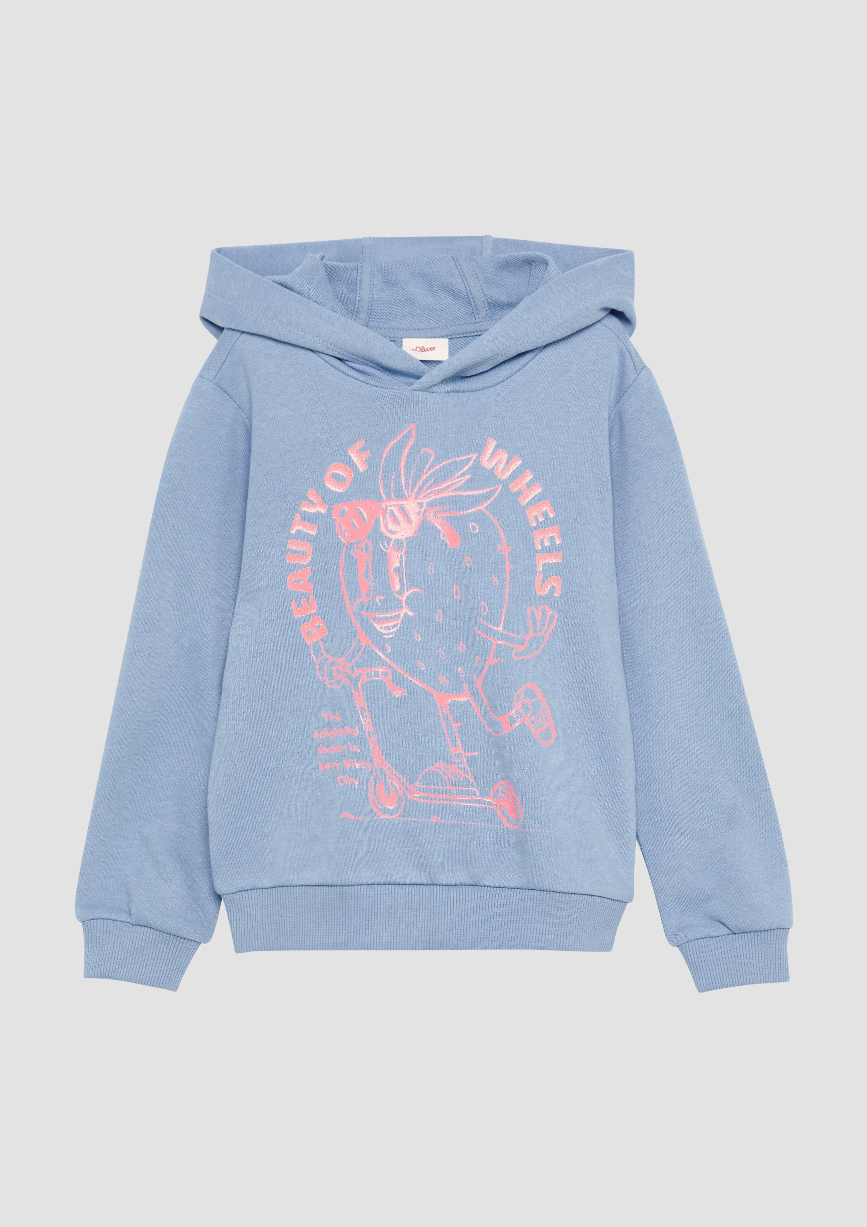 Sweatshirt Hoodie mit Glitzerprint