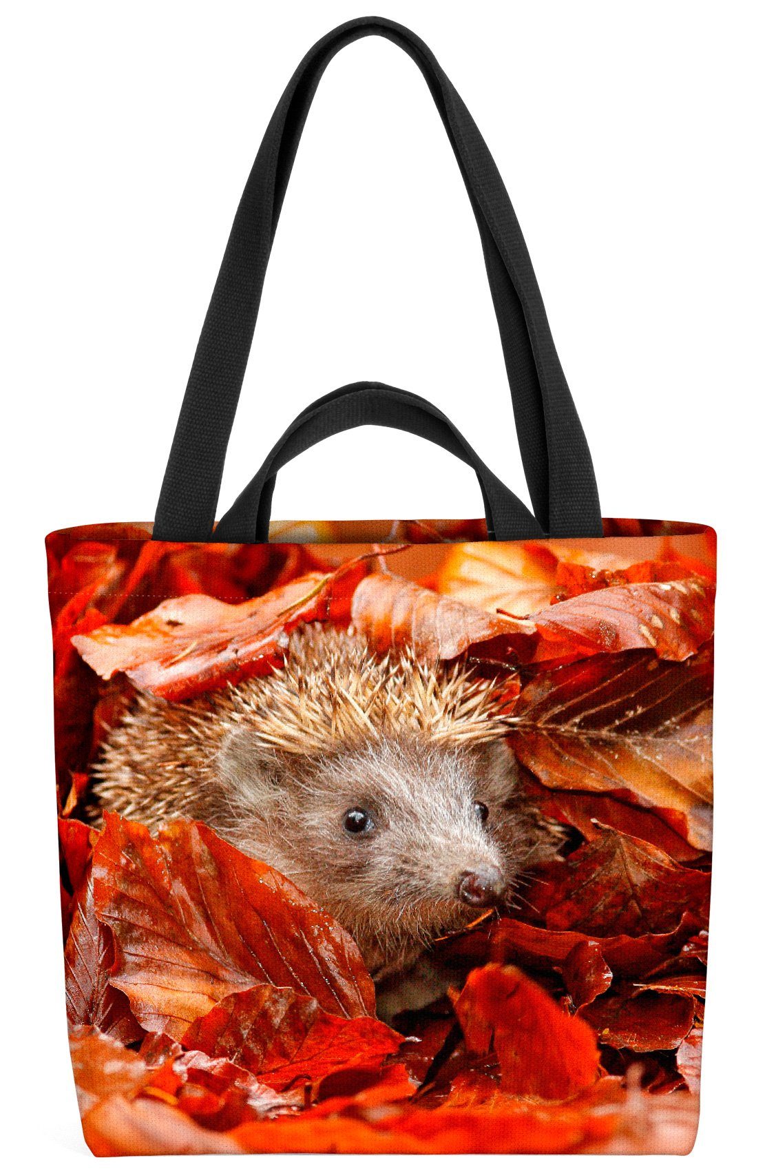 VOID Henkeltasche (1-tlg), Igel Herbst Blätter Igel Herbst Blätter Igelbaby Tiere Natur Laub Sta