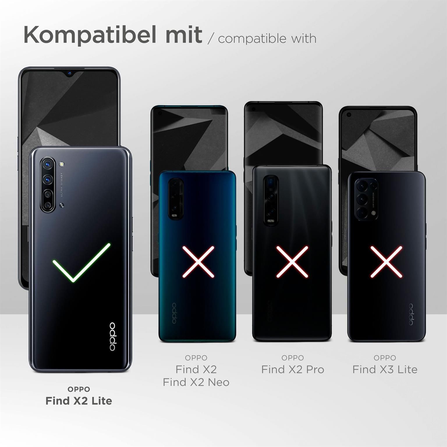 ONEFLOW Handyhülle für Oppo Find X2 Lite Wasserdichte Tasche BeachBag Schwarz 6,4 Zoll, Hülle mit Touch Kamera Fenster IPX8 Unterwasser-Tasche zum Schwimmen