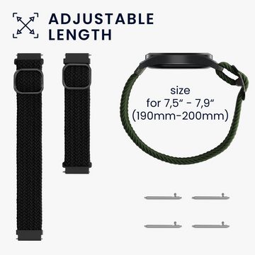 kwmobile Uhrenarmband Sportband für Huawei Watch GT3 (42mm) / Watch GT2 (42mm) / Watch 2, 2x Nylon Fitnesstracker Sportarmband Band