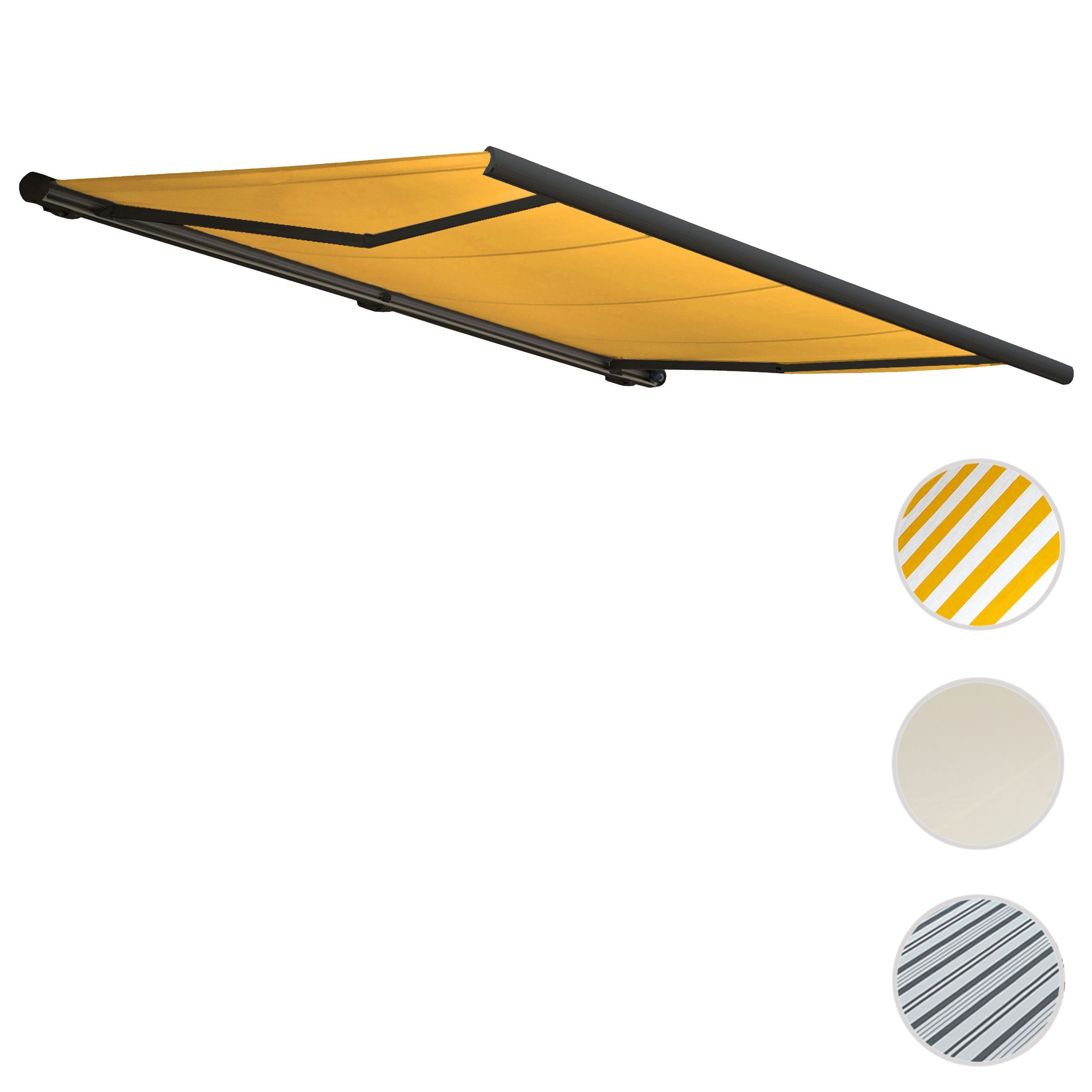 Thumbnail - MCW Kassettenmarkise H124-5x3-oV Wandhalterung, Stahlankerbolzen, Handkurbel, Markenmotor mit 205 Watt