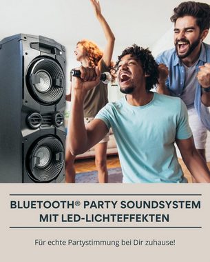 Schwaiger 658057 Party-Lautsprecher (Bluetooth, 200 W, Karaokefunktion, LED Lichteffekte)