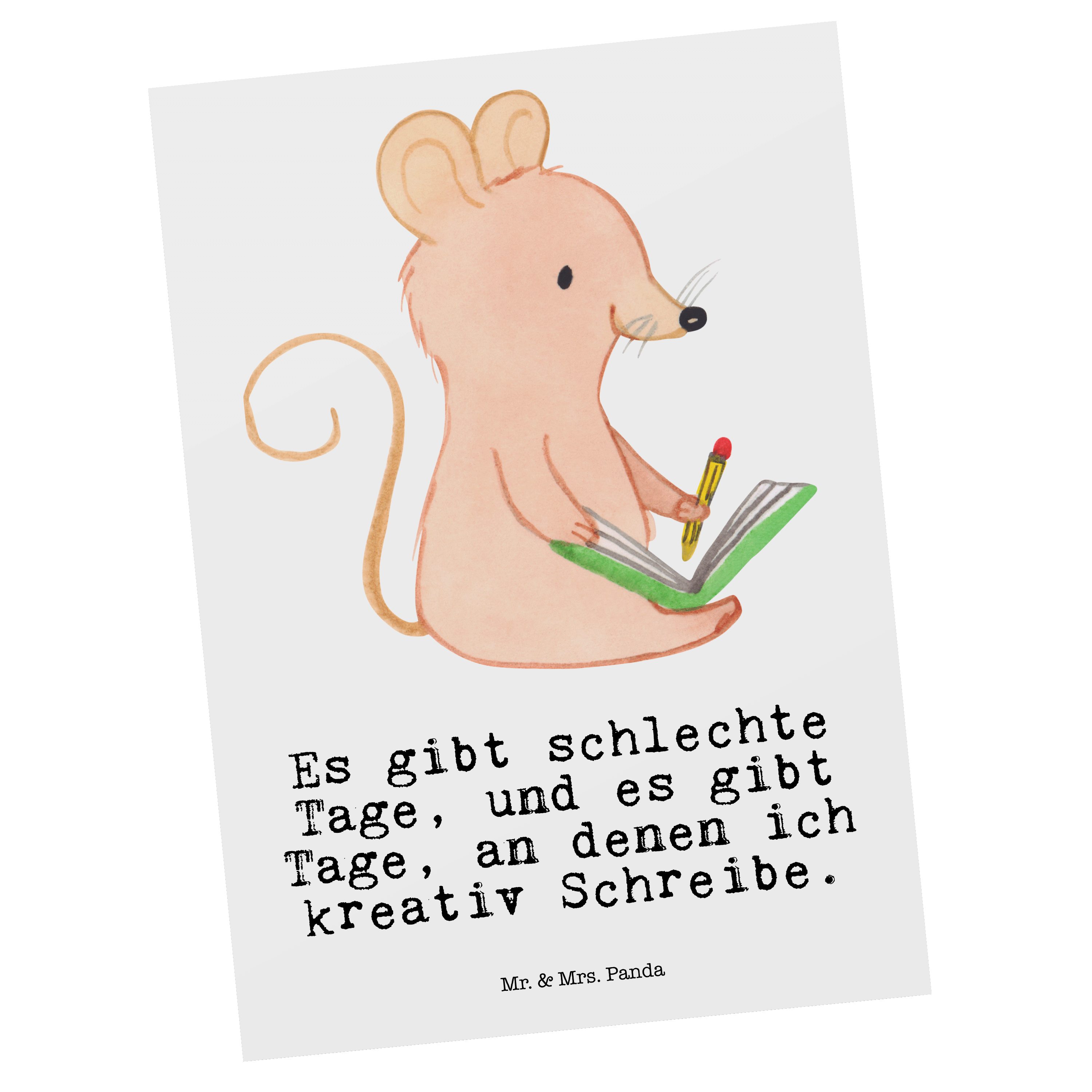 - Schreiben Panda Geschenk, Mrs. Tage Kreatives Postkarte schreiben Maus Weiß - Mr. Literatur &