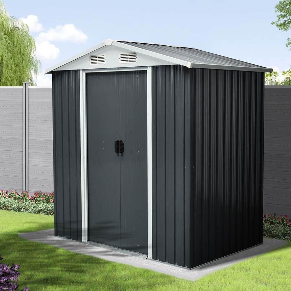 HOME DELUXE Gerätehaus Geräteschuppen BOHIO - L, BxT: 204,00x131,00 cm, (Schiebetüren, verzinktes Stahlblech, Wetterfest, 4 Belüftungsöffnungen), 3,6 m³ Gartenhaus, verzinktes Stahlblech 4 Belüftungsöffnungen