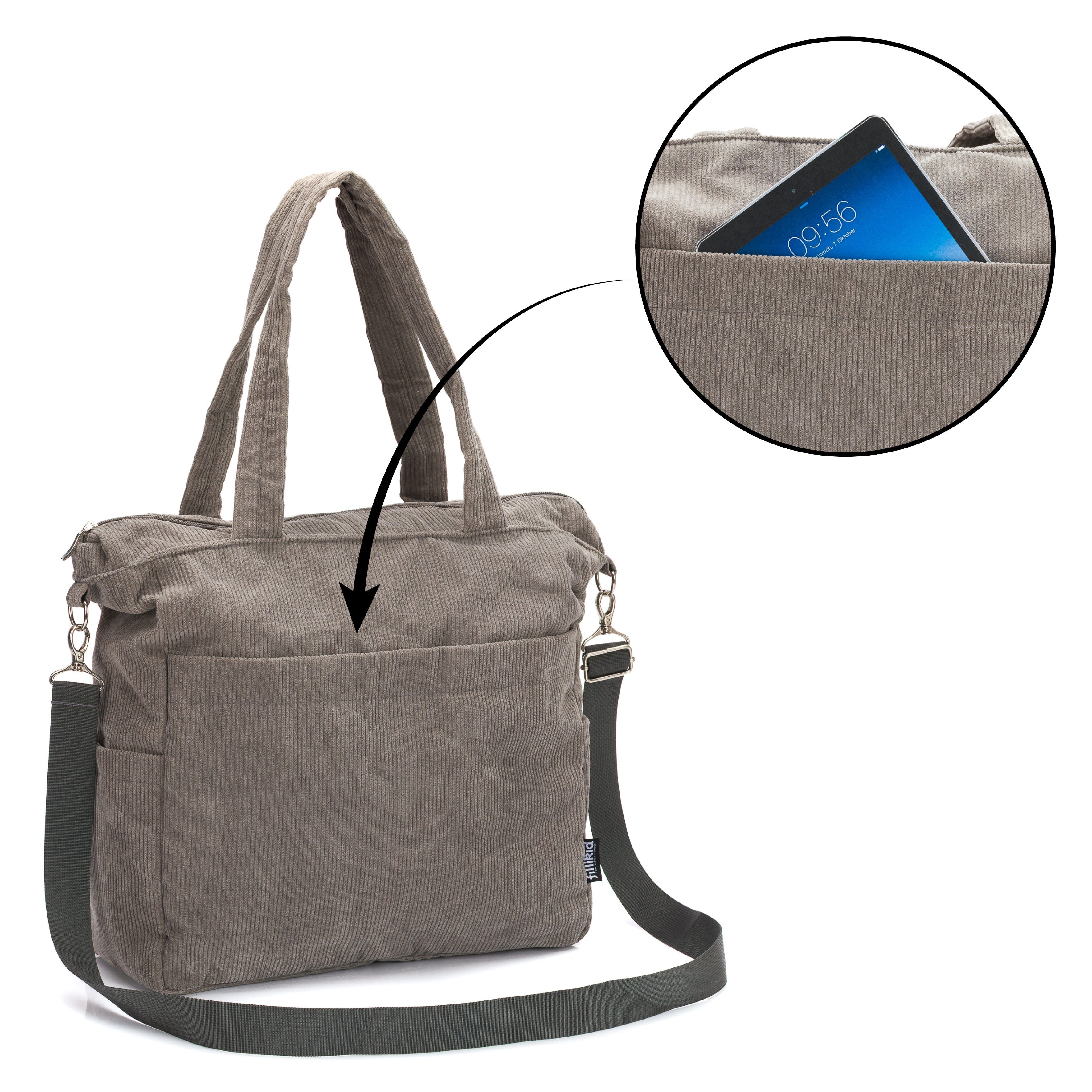 Wickeltasche Große Baby Wickeltasche Cord 47x39x15 cm