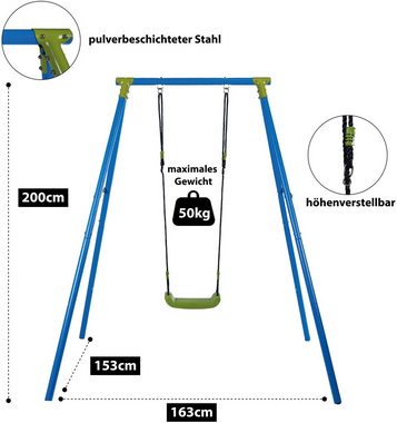 SANDORA Einzelschaukel, Aufbaumaße H x L x B 200 x 153 x 163 cm, belastbar bis 50 kg