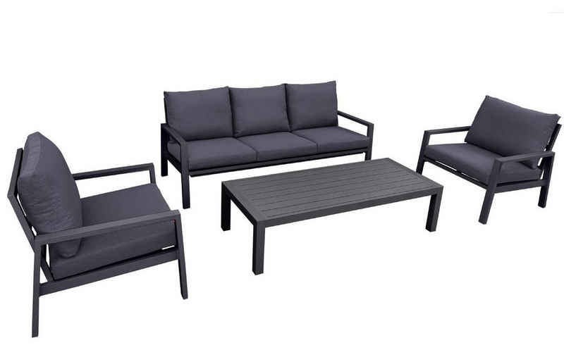 osoltus Gartenlounge-Set osoltus Alu Lounge Gartenmöbel Outdoor Set Haugesund 3er grau