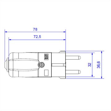 Bachmann Montagestecker schwarz Stromadapter, 0 cm, CEE 7/7 2-polig mit Schutzkontakt