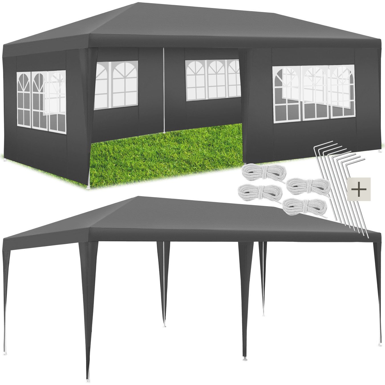 tectake Pavillon Novara, mit 5 Seitenteilen, günstig online kaufen