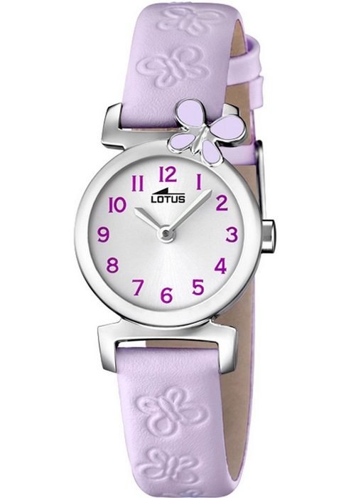 Lotus Quarzuhr Lotus Jugend Uhr Elegant L15948/3 Leder (Armbanduhr) Jugend Armbanduhr rund klein (ca. 24 3mm) Lederarmband pink