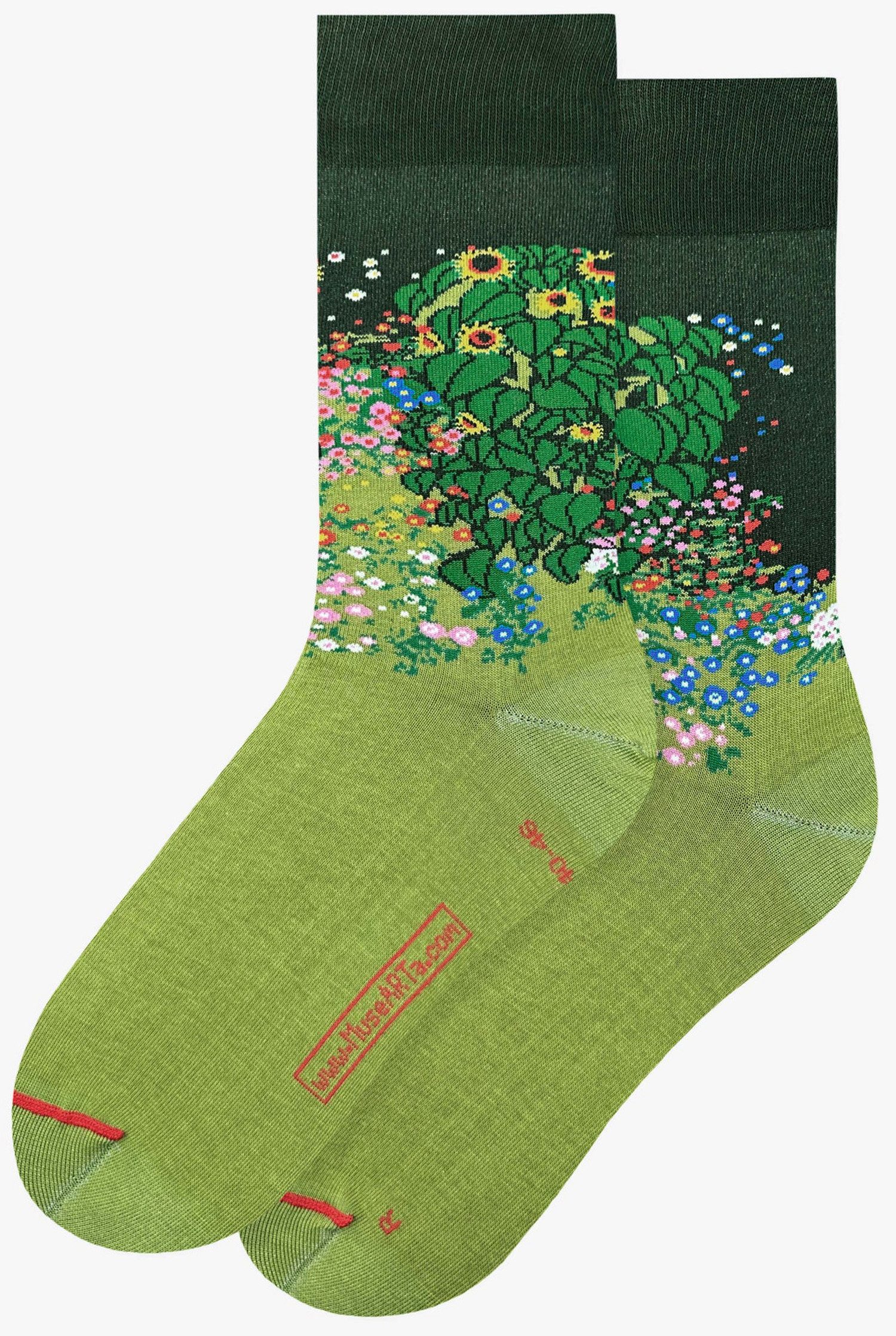 MuseARTa Langsocken Gustav Klimt - Bauerngarten mit Sonnenblumen (Packung, 1-Paar, 1 Paar) Kunstwerke Носки Strümpfe, Herren oder Damen Носки Kunst-Motiv
