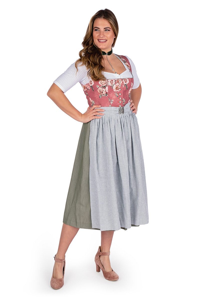 Berwin & Wolff Dirndl Midi Dirndl 2tlg. - HANJA - mauve/geblümt/oliv – Bild 4 von 5