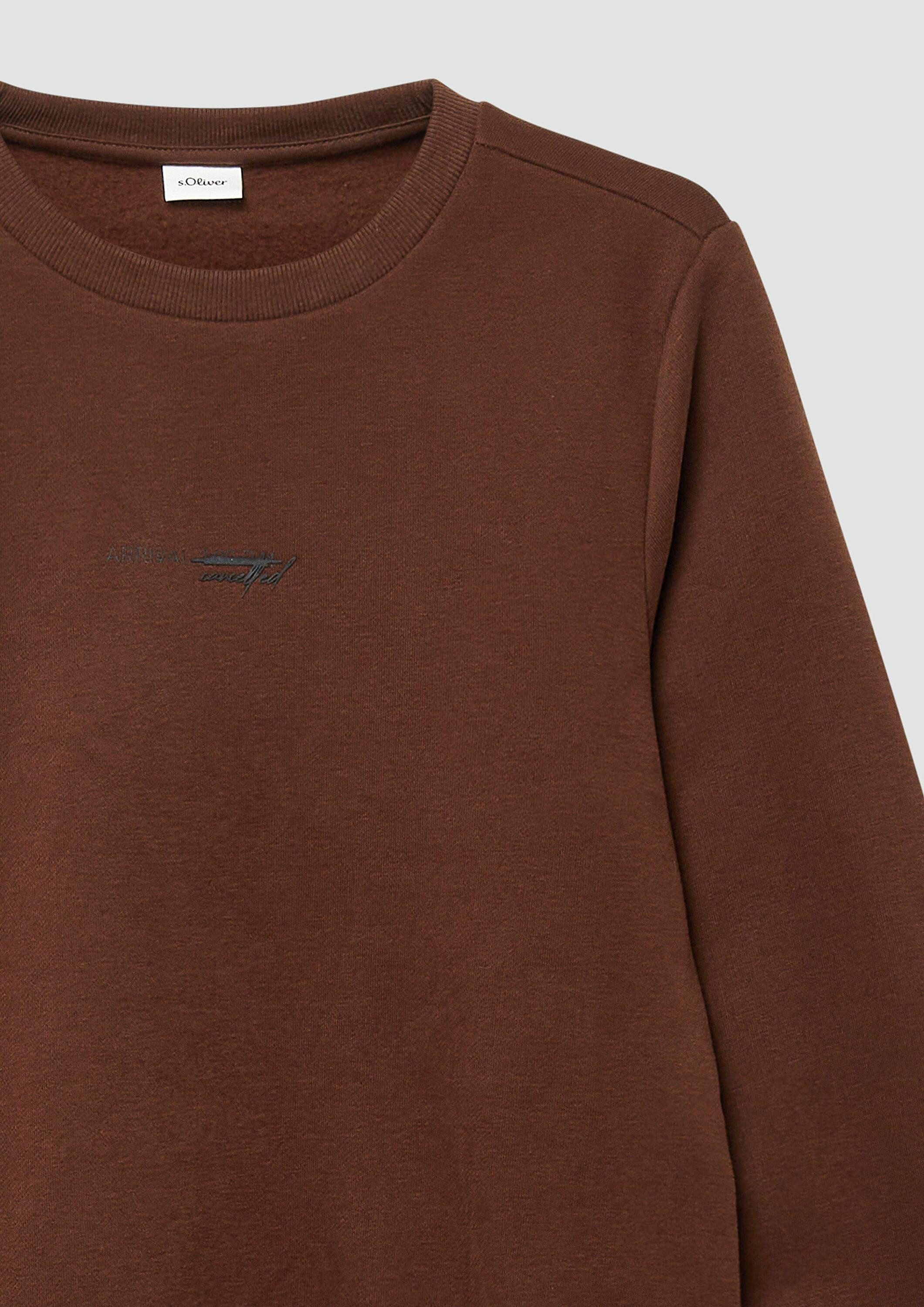 s.Oliver Sweatshirt Sweatshirt Kuscheliges Sweatshirt mit Rücken- und Frontprint