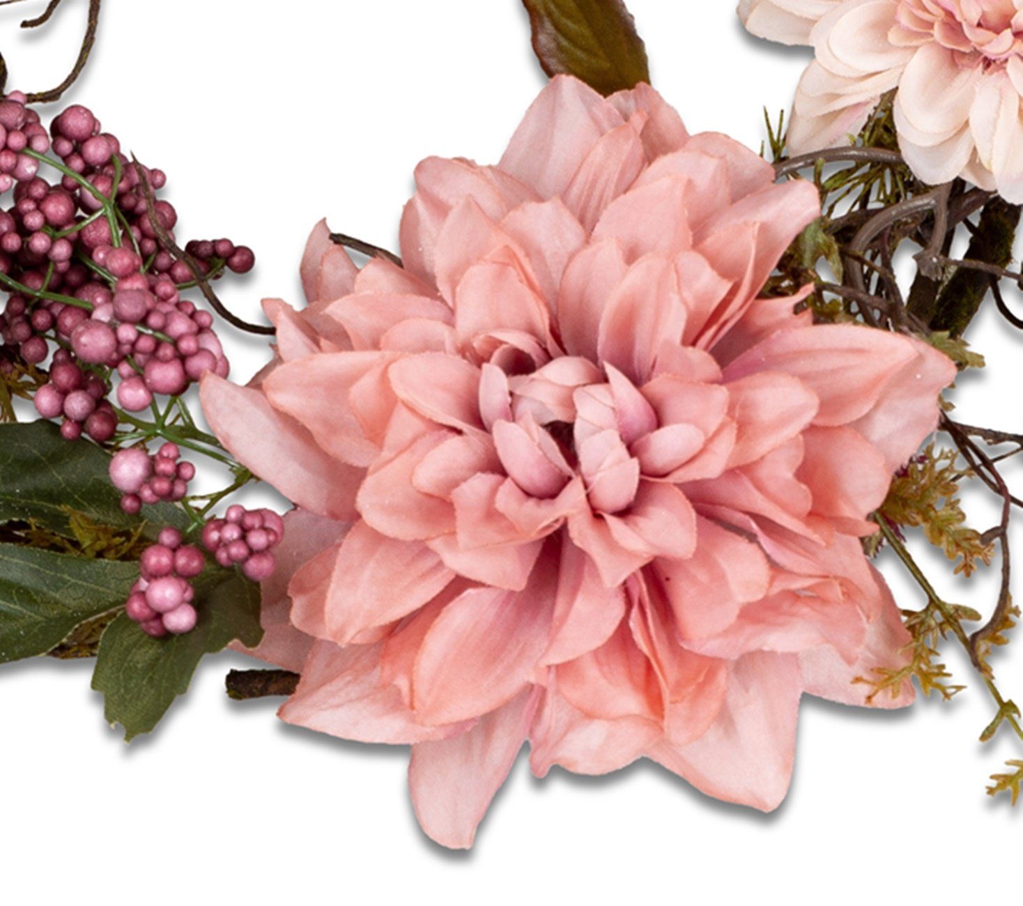 dekojohnson Dahlien-Blüten Oster-Blumenkranz Dekokranz mit 11x32cm rosa