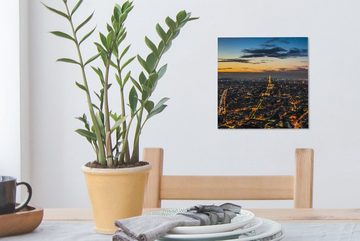 OneMillionCanvasses® Leinwandbild Paris bei Nacht beleuchtet, (1 St), Leinwand Bilder für Wohnzimmer Schlafzimmer