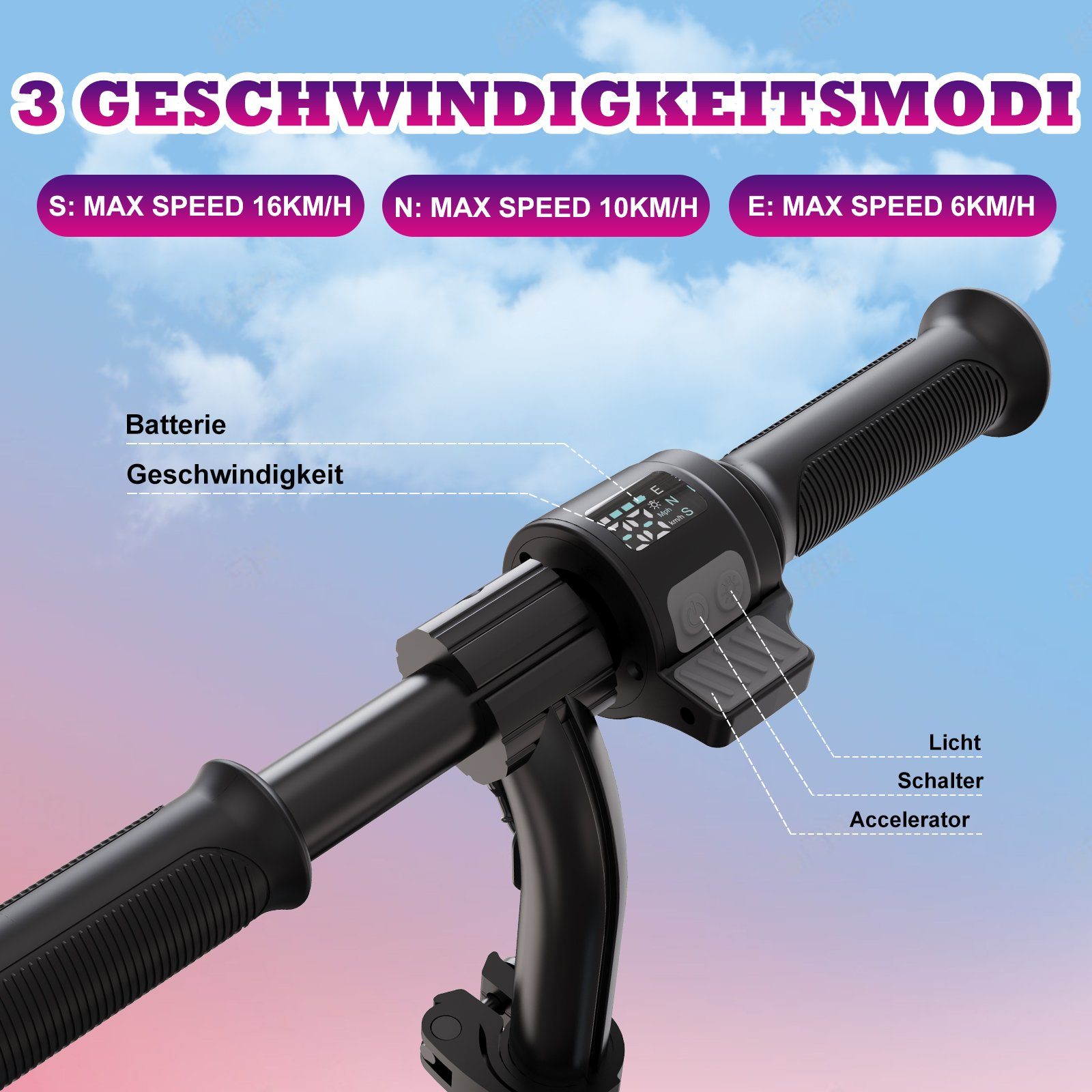 RCB mini scooter, children's scooter, foldable children's scooter 150W 16km/h