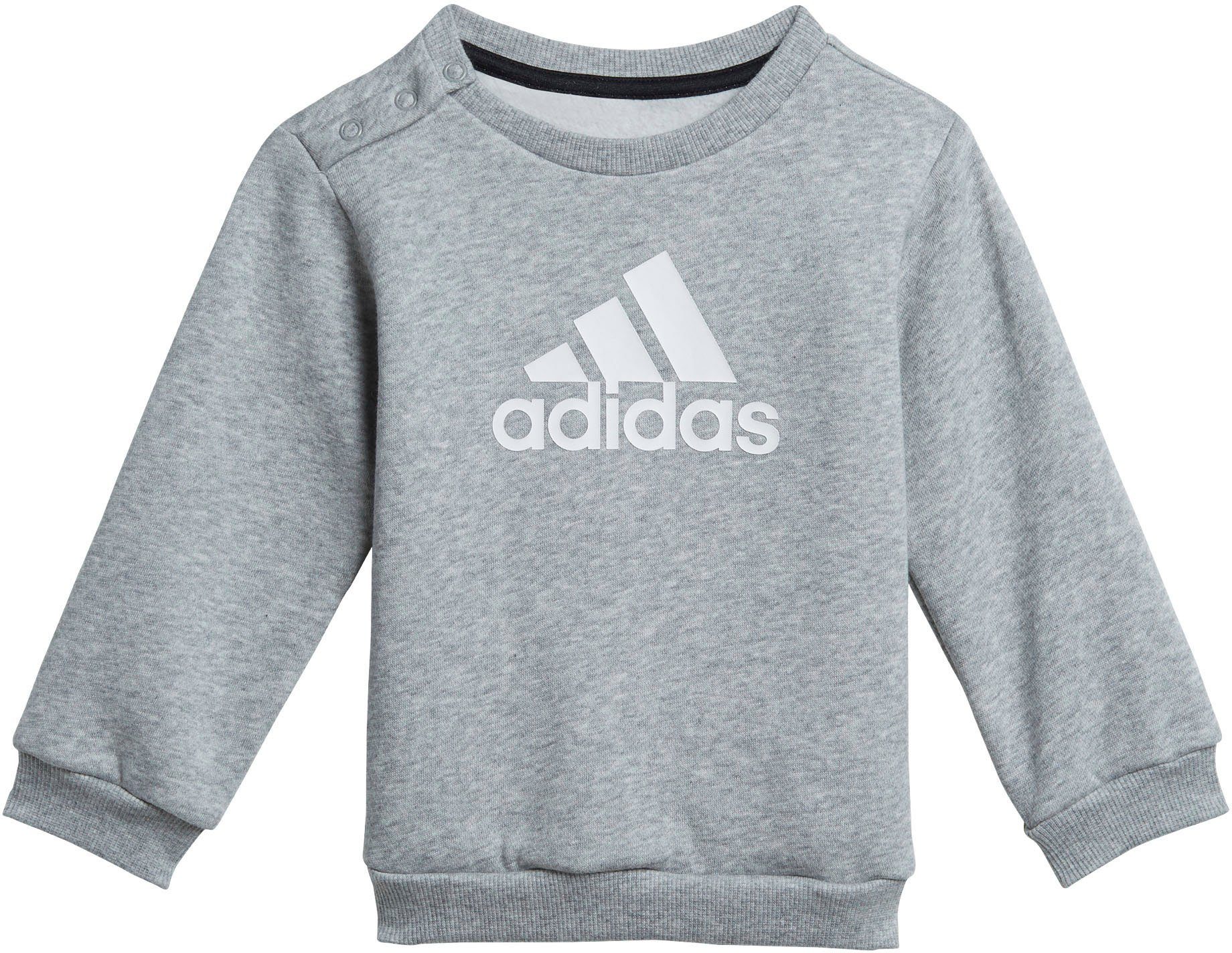 adidas Sportswear White (Set, / 2-tlg) JOG Medium BOS Heather LOGO I Grey Trainingsanzug