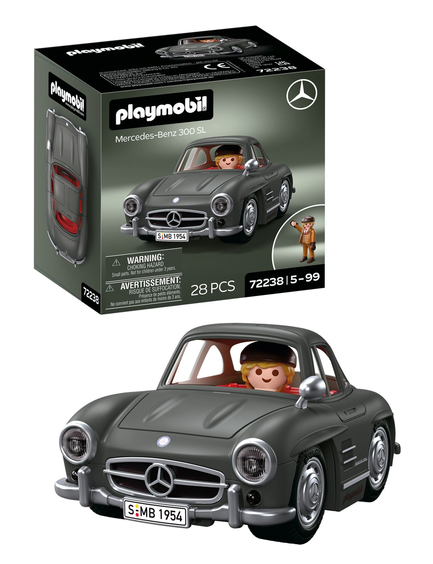 Playmobil® PLAYMOBIL X Mercedes-Benz 300 SL (72238), Cars Konstruktions-Spielset, (28 St), Made in Europe