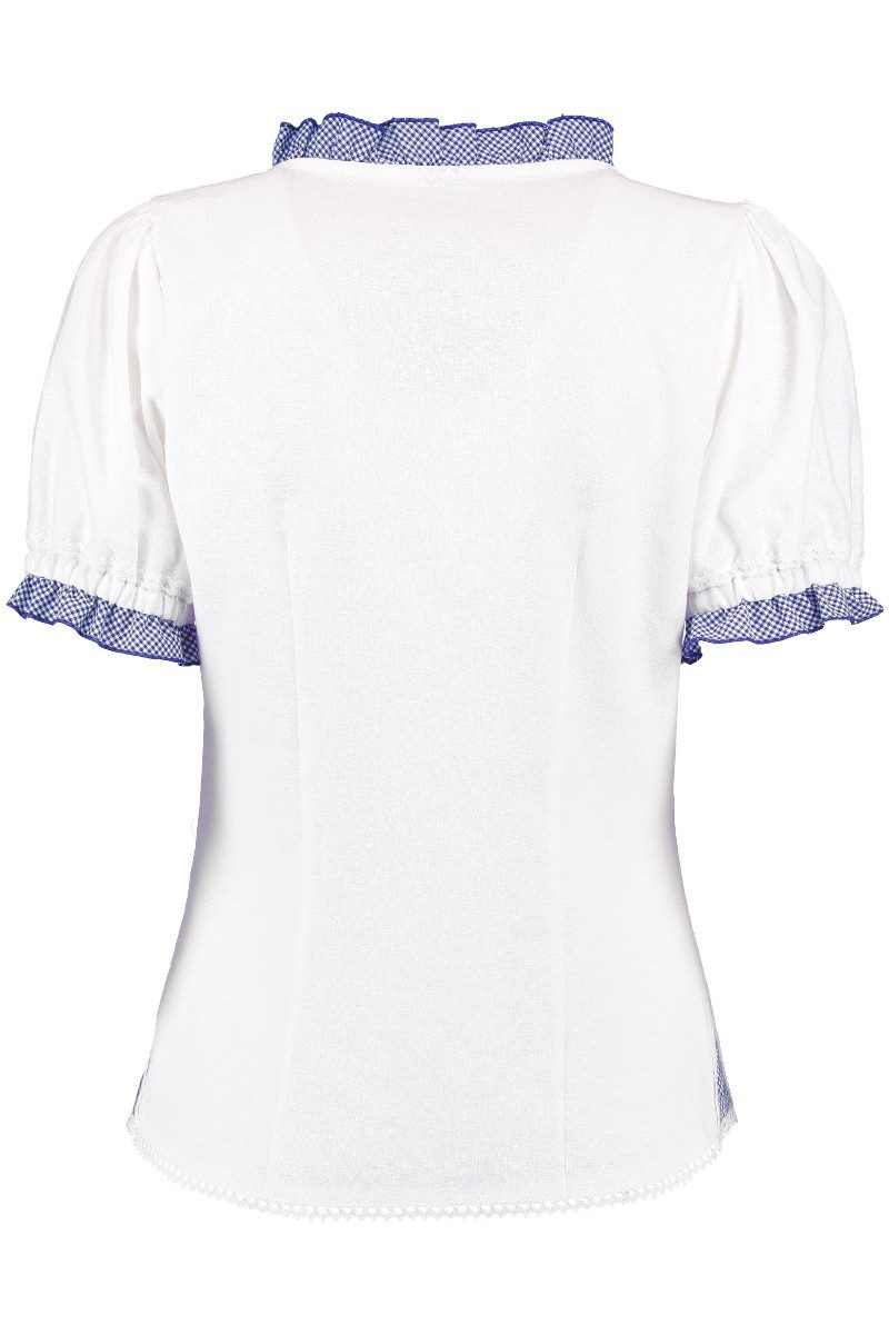 Orbis Textil GmbH & Co. KG Trachtenbluse Trachtenbluse - DEBBY - weiß/mittelblau, weiß/mittelbraun – Bild 3 von 3