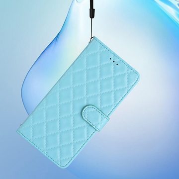 CLM-Tech Handytasche für Samsung Galaxy A05s Hülle Tasche aus Kunstleder Klapphülle (Diamant Kariert schwarz, beige, rosa, hellblau, Handyhülle Wallet Flip Case Cover Etui), Schutzhülle mit Standfunktion, Kartenfächer, und Magnetverschluss