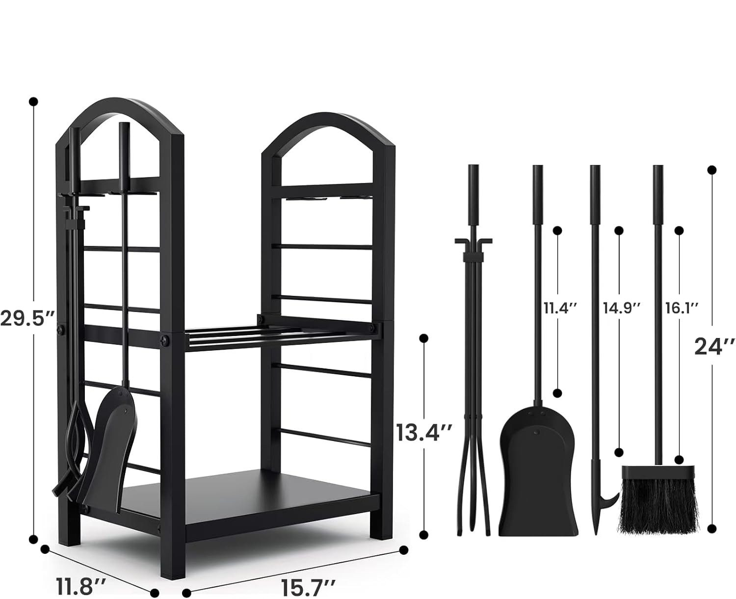 GarveeMore Kaminholzregal Kaminholzregal Kaminholzständer Holzlager Mattsch günstig online kaufen