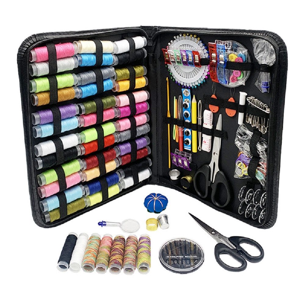 LIANNA Nähkästchen Hochwertiger Nähfaden und Professionelle Ganzstahlschere (Set, 228 St., Für Anfänger, Mütter, Großmütter, Vielreisende, Camper, Bastler), Nähkästchen Nähset, Luxus DIY-Nähzubehör mit 228 Teilen