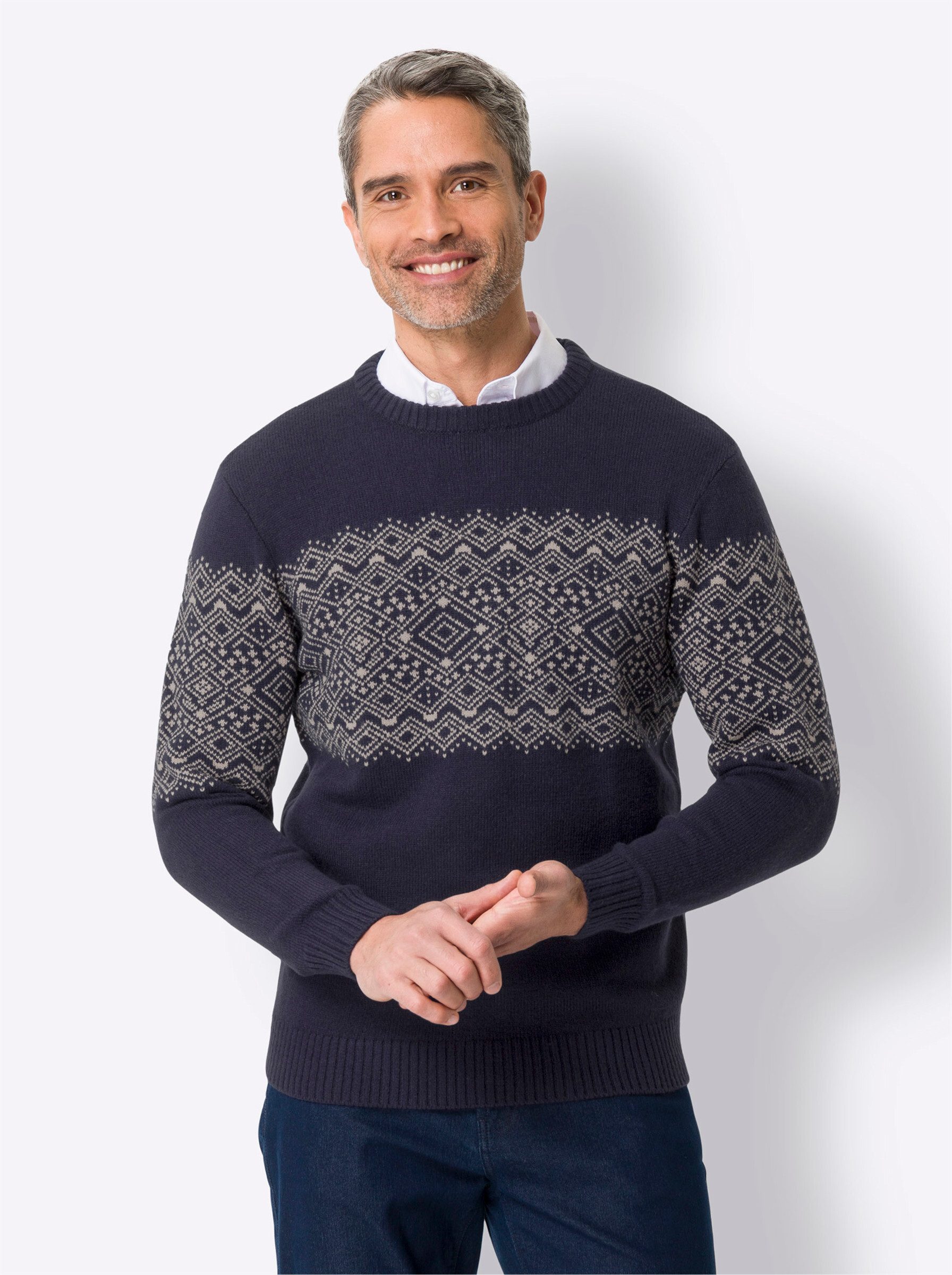 Strickpullover Rundhalspullover
