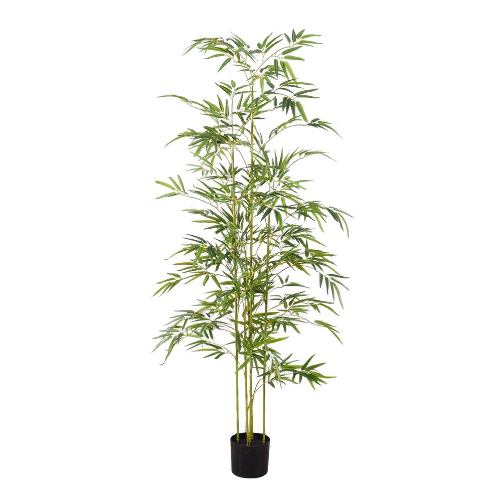 Künstliche Zimmerpflanze Neu Künstlicher Bambusbaum, mit naturgetreuem Stamm und Seidenblättern