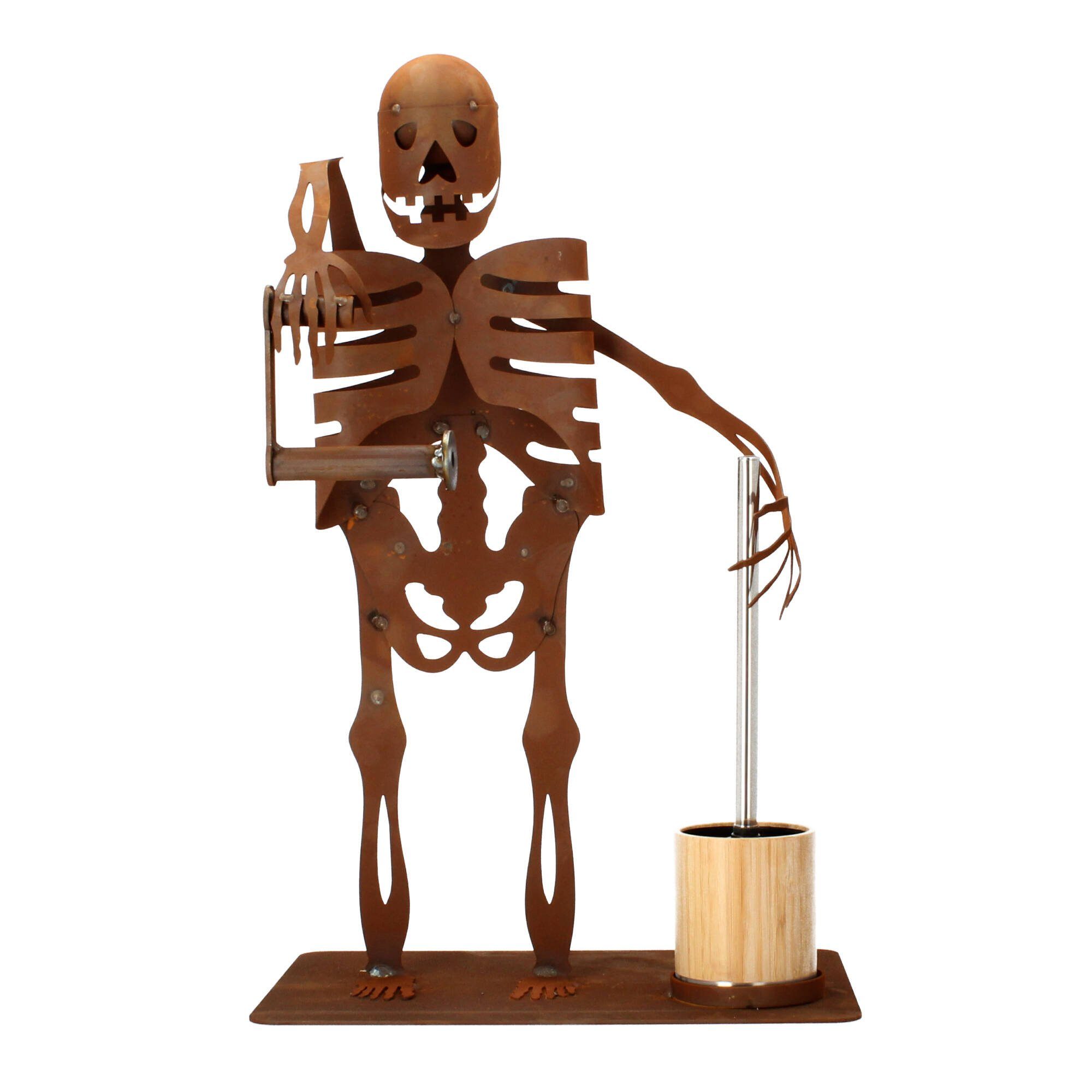 Neue beliebte Modelle Skulptur Skelett Edelrost Dekofigur (1 St) cm B31xT24xH65