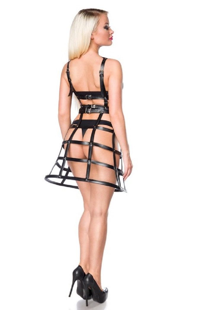 Saresia Roleplay Men Abendkleid Erotisches Outfit SET Dessous Top + Rock Kleid Größe XS-M oder L-XXL (Spar-Set, 2-tlg) 2er SET