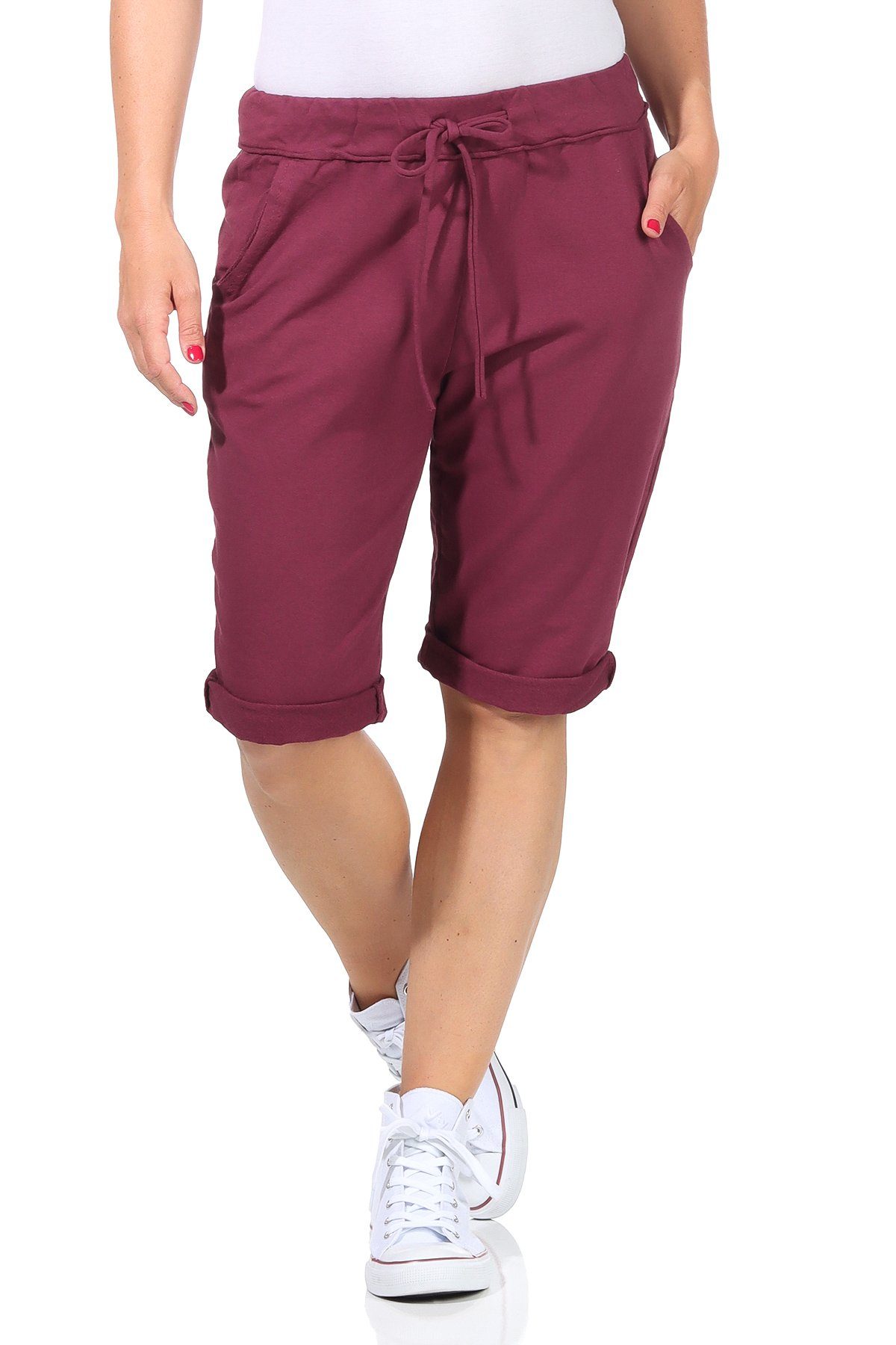 CLEO STYLE Bermudas Sweat Bermuda 1212 Bordo 36-40 günstig online kaufen