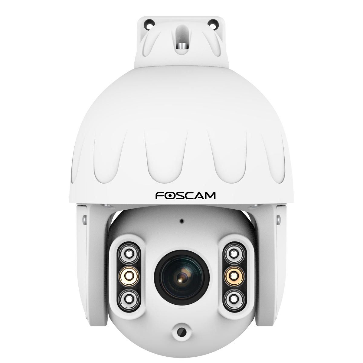Foscam Überwachungskamera Foscam SD8EP 8 MP PoE PTZ Dome Überwachungskamera (mit 4-fach optischem Zoom und Personen- und Fahrzeugerkennung, Automatische Verfolgung, Scheinwerfer, Sirene, Nachtsicht bis 50m)
