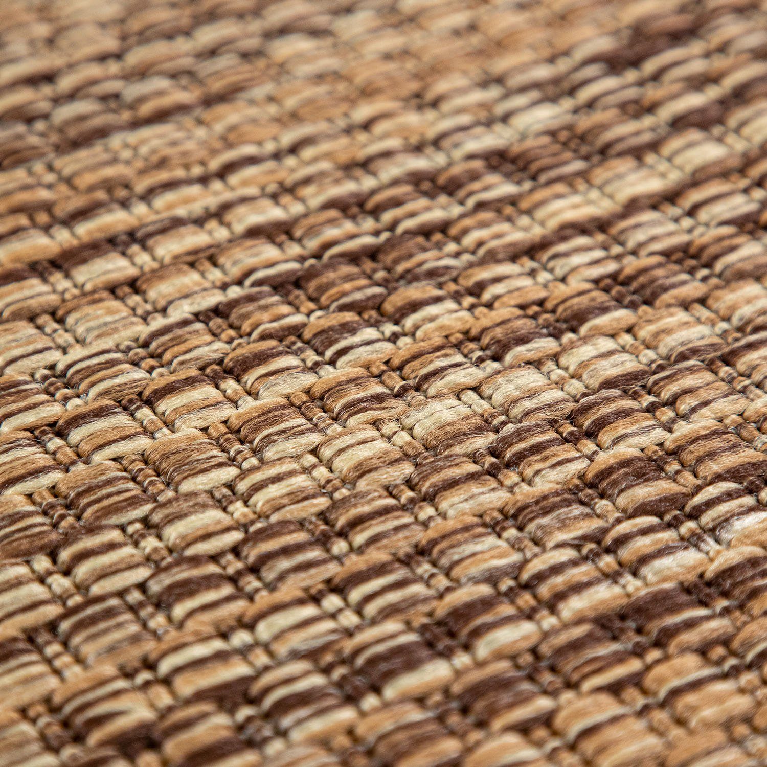 Teppich Venedig, rechteckig, affaire, meliert, Home Sisal-Optik, geeignet Höhe: 4 Outdoor coffee Flachgewebe, UV-beständig, mm