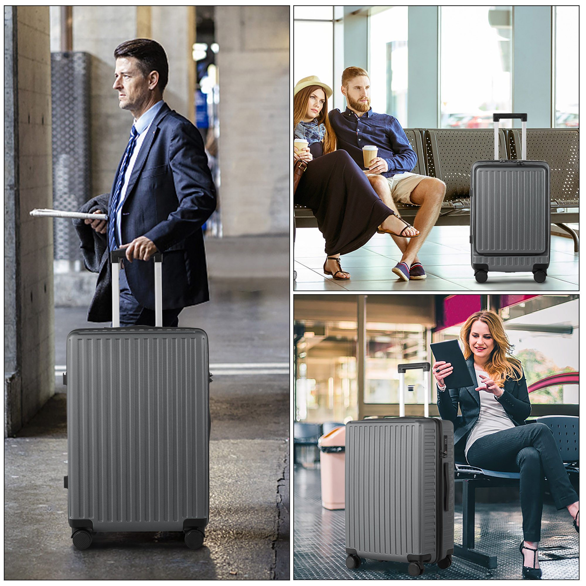 TAN.TOMI Hartschalen-Trolley ABS Handgepäckkoffer Business-Koffer Trolleys günstig online kaufen