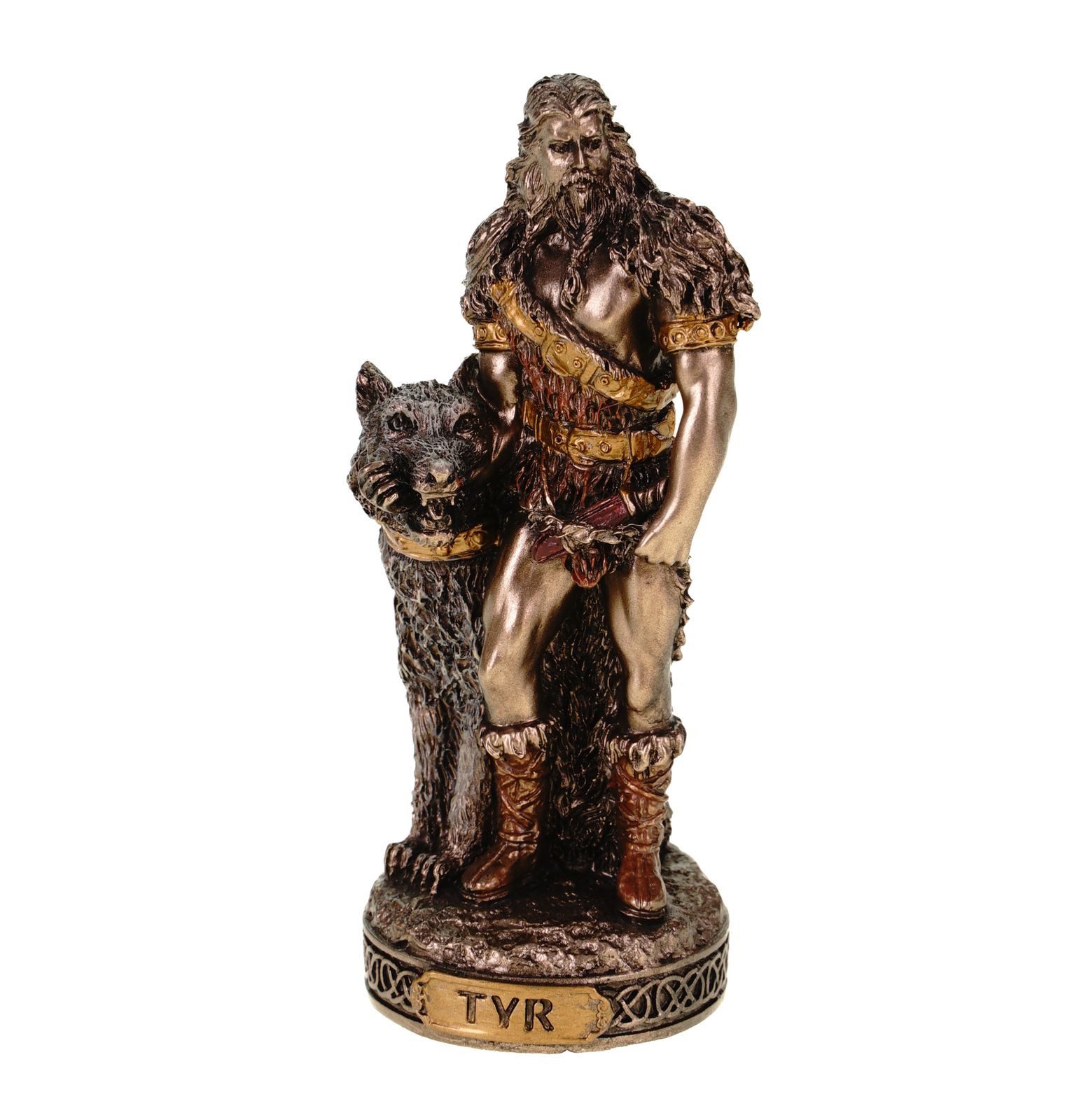 Dekofigur Miniatur Figur germanischer Gott Tyr bronzefarbend by Veronese