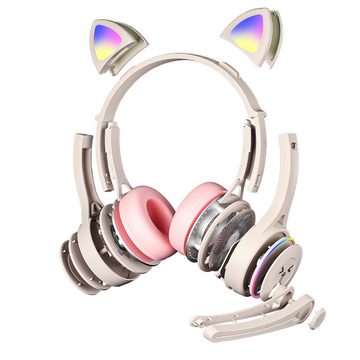 Tadow Kopfhörer für Studenten,Kopfbügel-Katzenohr-Kopfhörer mit Kabel Kinder-Kopfhörer