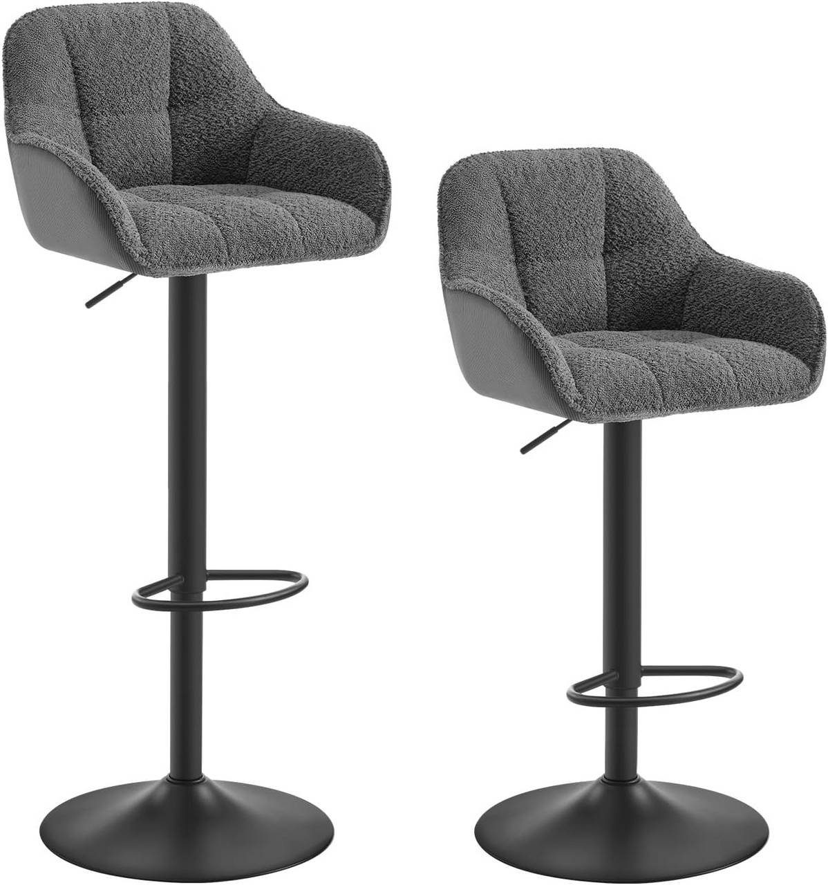 Woltu Barhocker (2 St), höhenverstellbar drehbar, Chenille Cord Metall günstig online kaufen