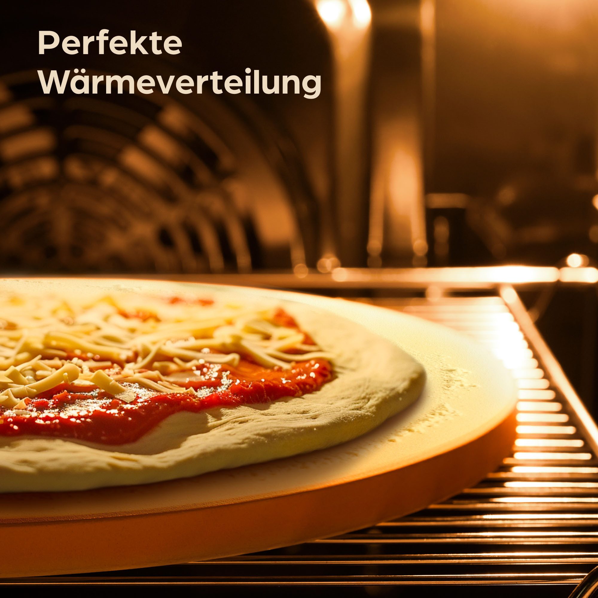 Praknu Pizzastein Pizzastein Rund 30 cm für Grill und Backofen - Für knusprigen Boden, Cordierit, (1-St), Für Knusprigen Boden - bis 900 °C - Wärme Speichernd