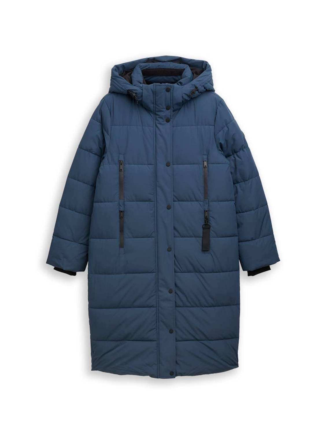 TOM TAILOR Winterjacke Winterjacke Lange Winterjacke mit Fleece-Innenfutter und 2-Wege-Reißverschluss
