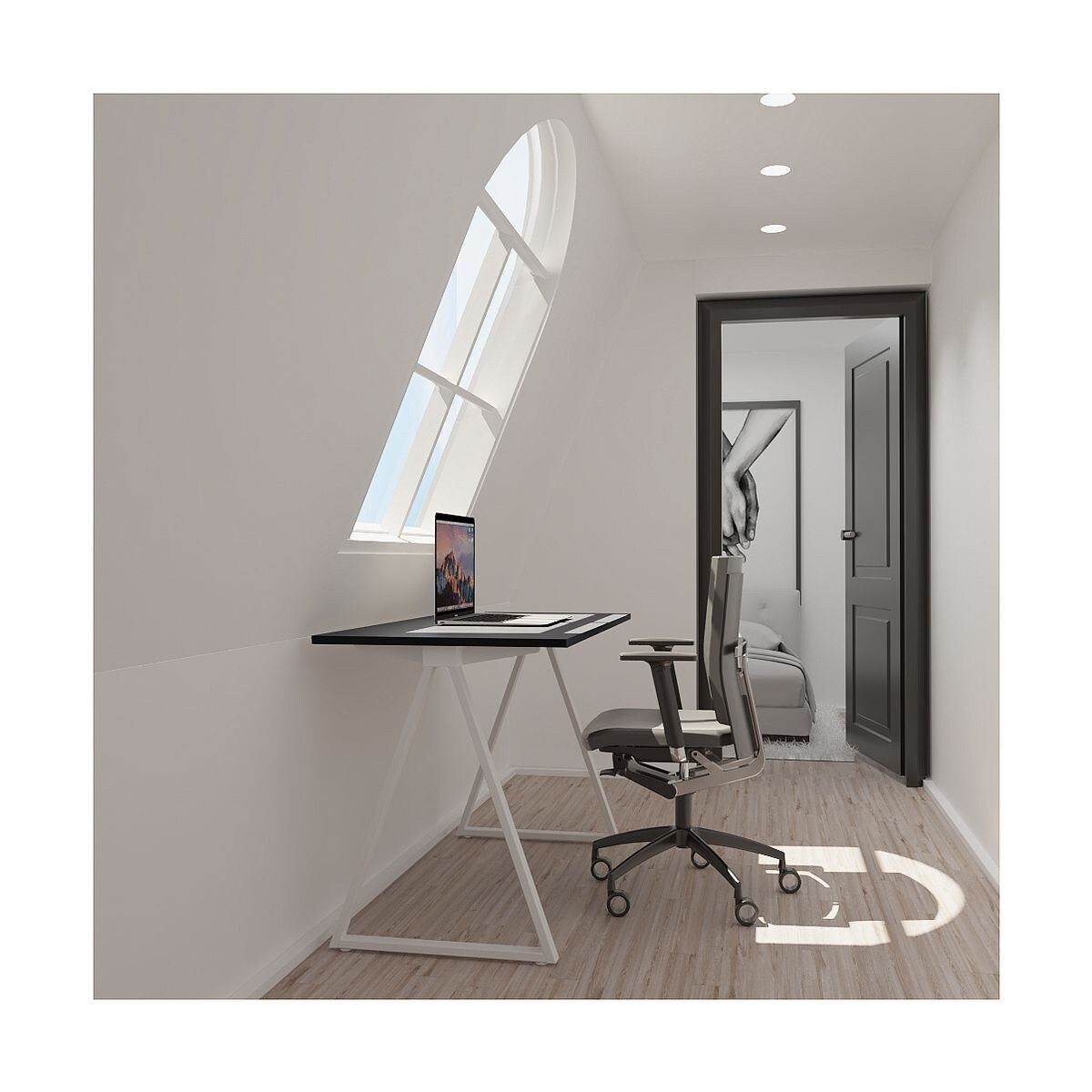 PAPERFLOW Schreibtisch mit Micro A-Fuß Breite cm Gestell, rechteckig, 110 schwarz Office
