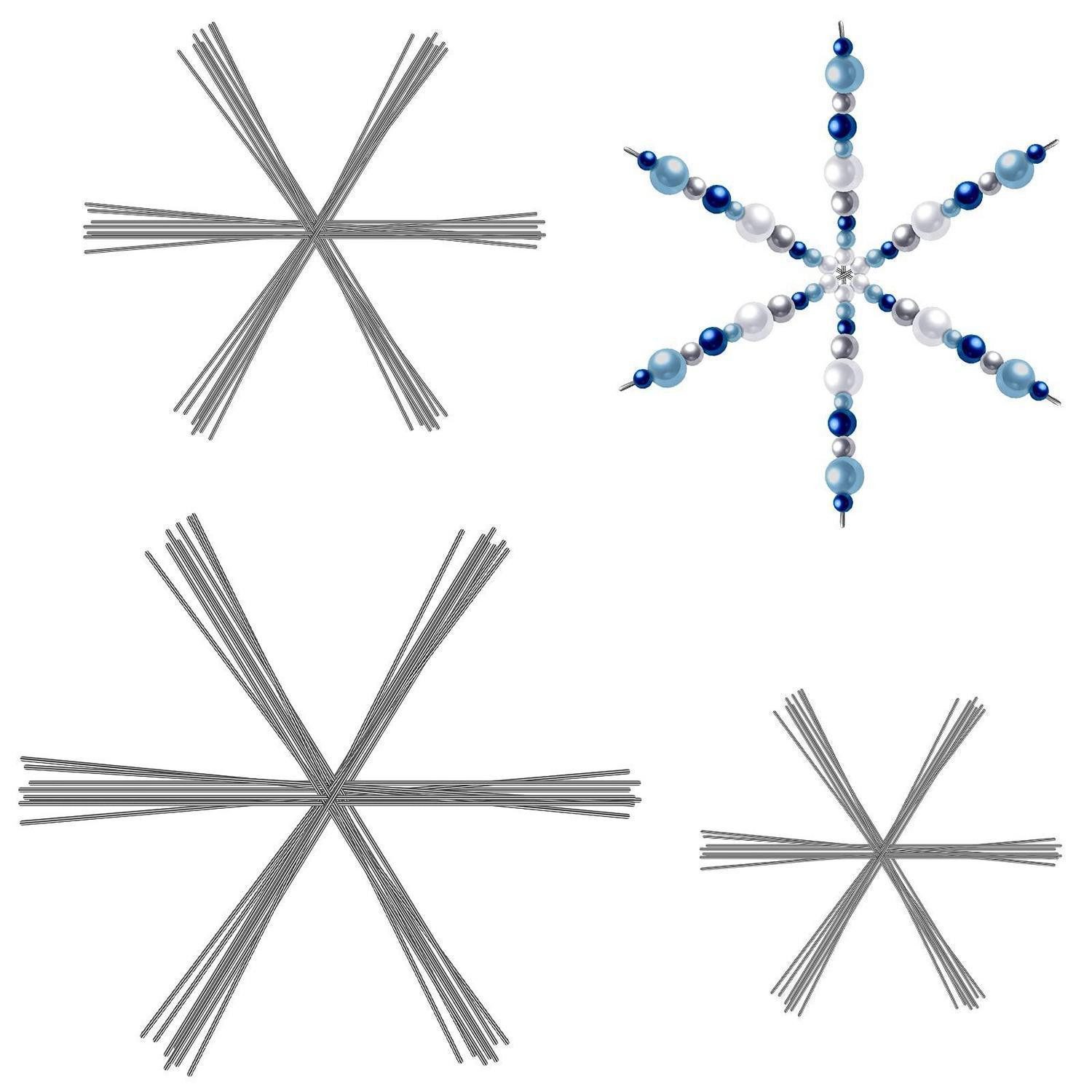 LuxusKollektion Kreativset Bastelset Drahtsterne Schneeflocken 24 Stk