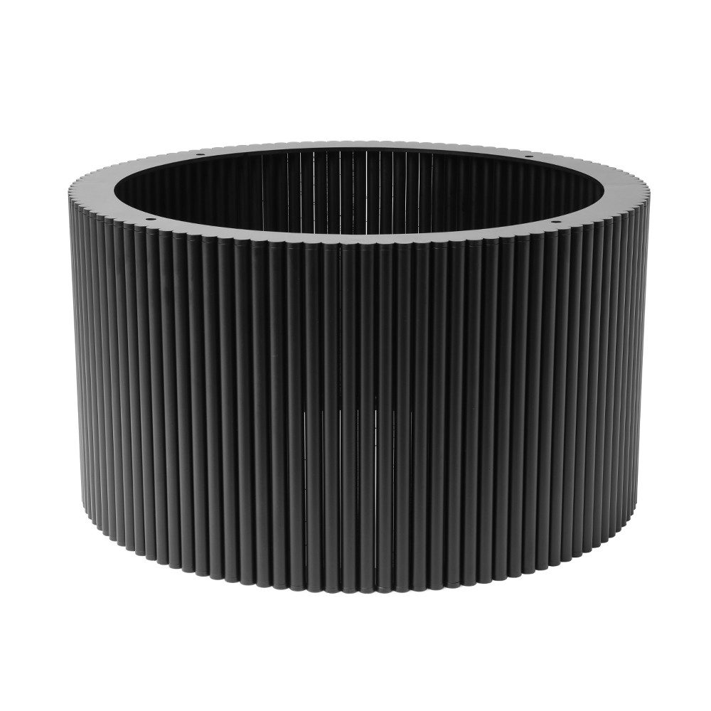 Prima-Online Tischgestell Couchtisch Gestell Rund Metall Riffeloptik Schwarz Weiß (Ohne Platte)