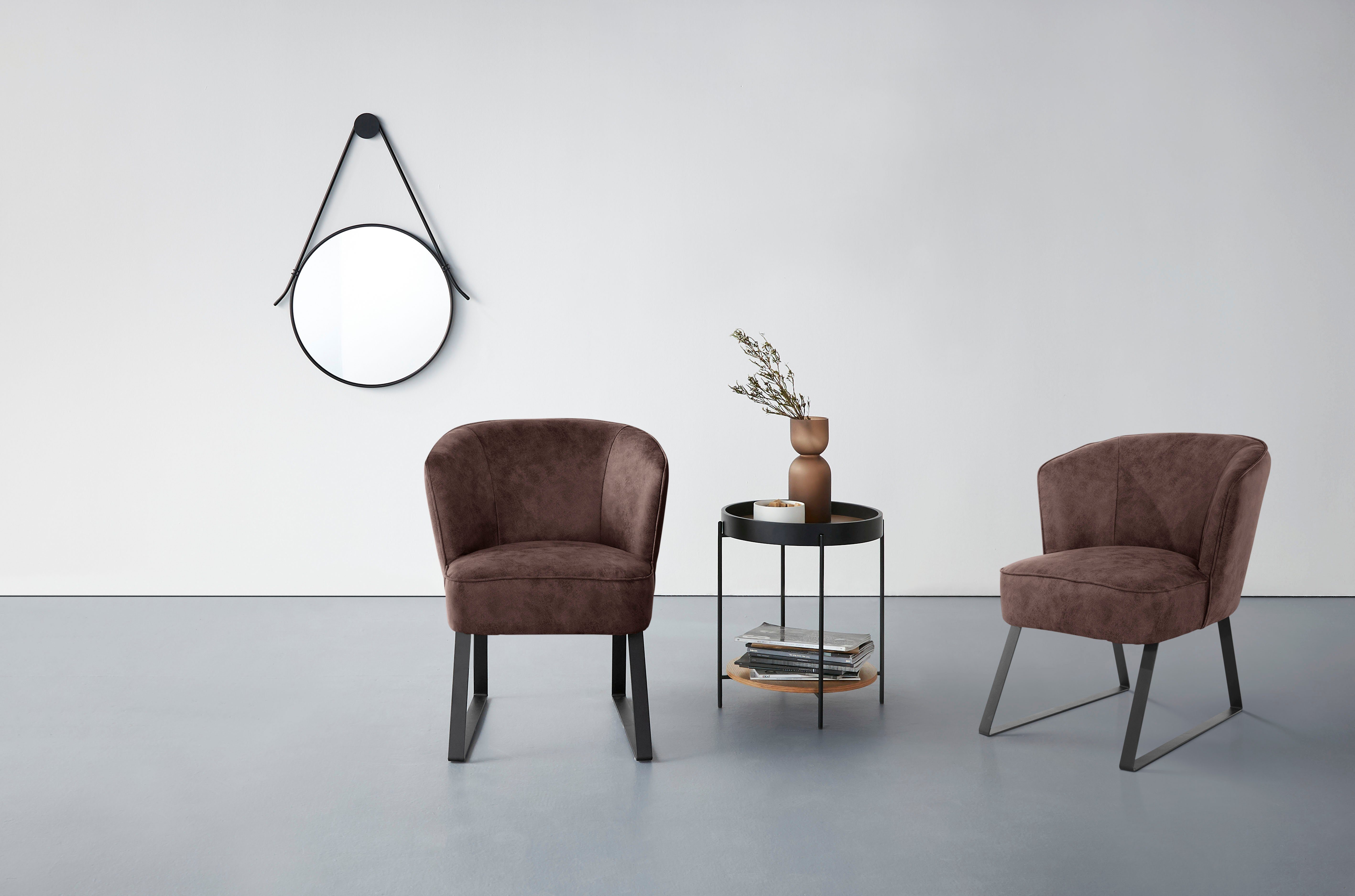 exxpo - sofa fashion Sessel in Americano, Stck. mit Qualitäten, Keder und Metallfüßen, verschiedenen 1 Bezug