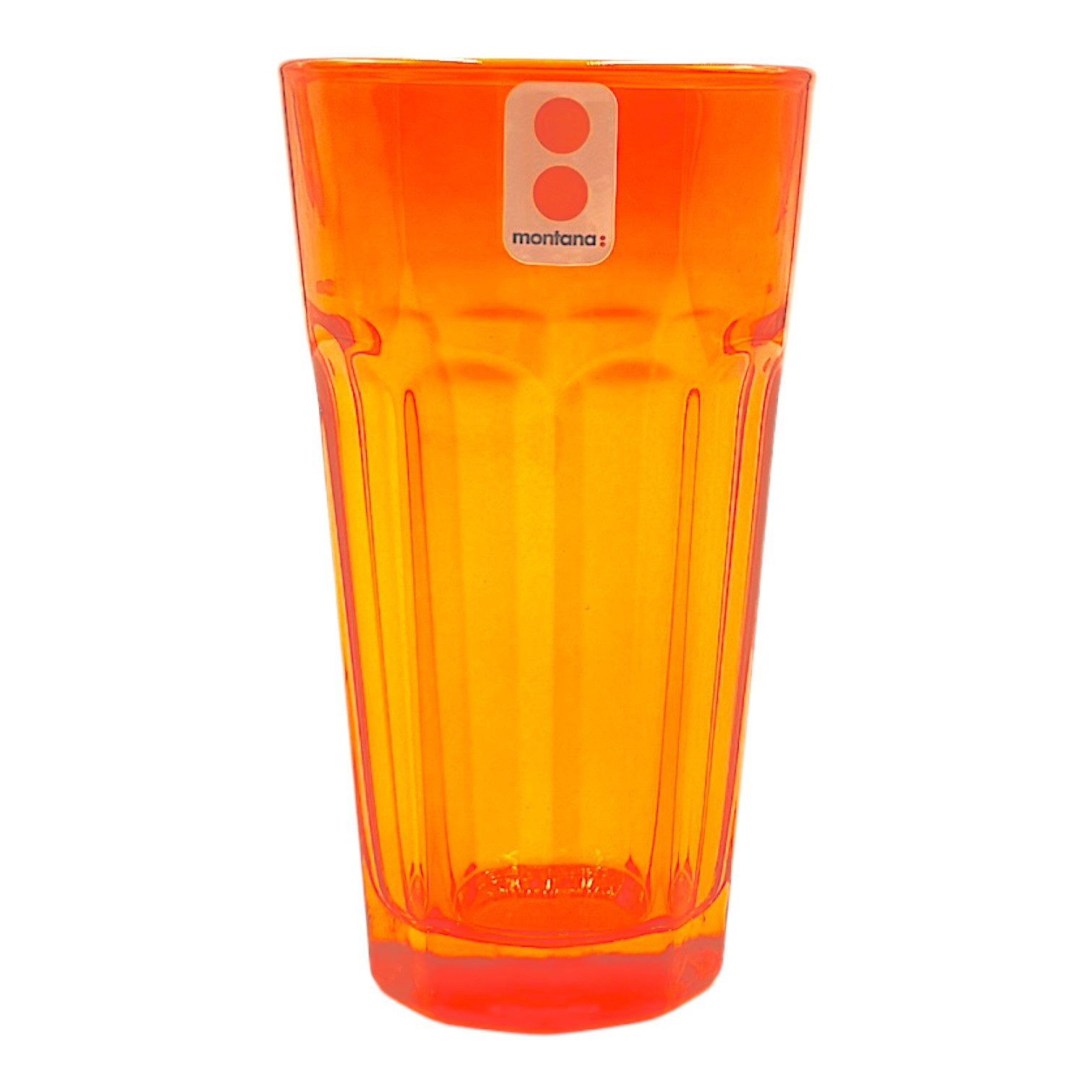 montana-Glas Glas 315ml – trendiges Trinkglas in Orange, spülmaschinengeeignet & robust, Modernes Farbspiel im strukturierten Design–für Genussmomente