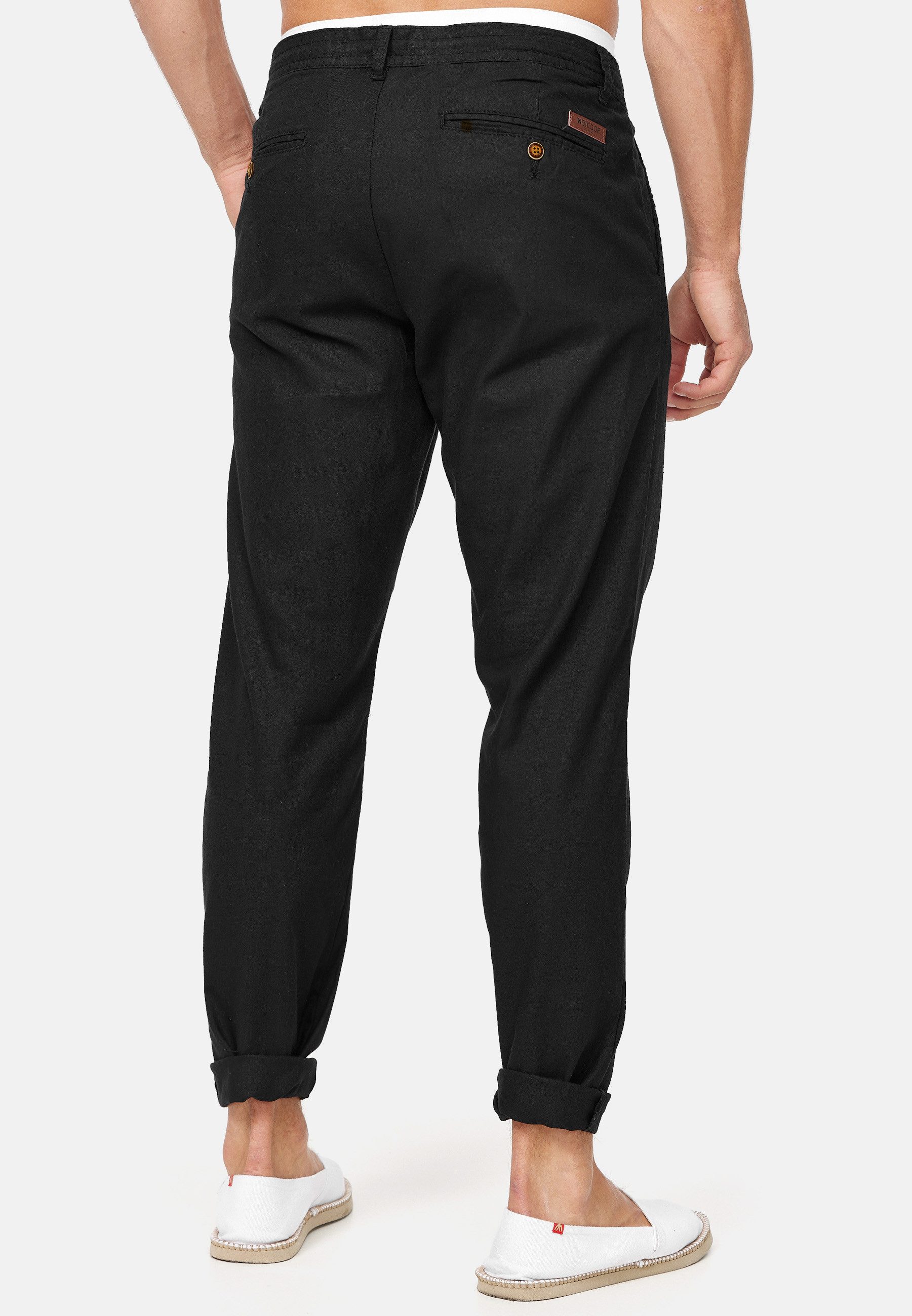 Indicode Leinenhose Herren Veneto Sommerhose Leinen Herrenhose leichte Sommerhose mit Kordelzug